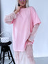 Dress with lace "IMITATION" - SOFT PINK